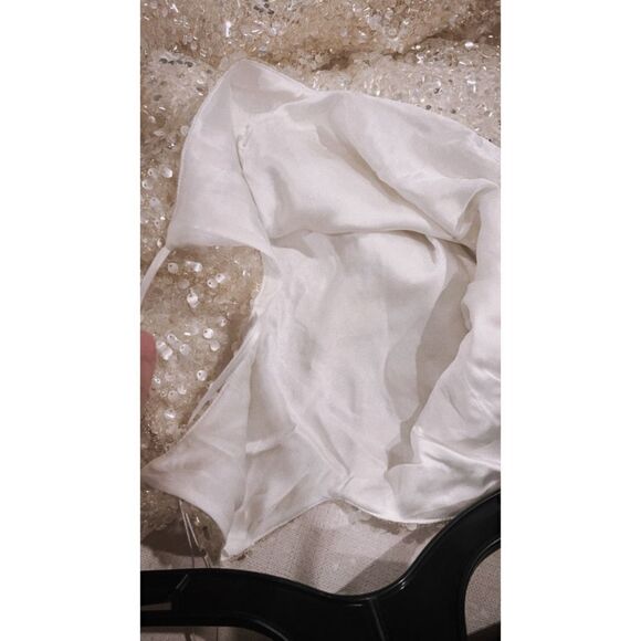 GALVAN sequin Estrella Slip Dress pearl white US6(FR38) - Picture 10 of 14